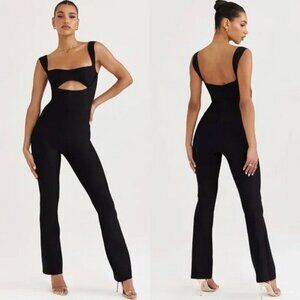 House of CB Yasmeen Black Bandage Cutout Jumpsuit